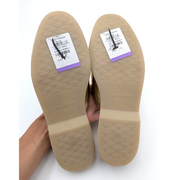 Sam Edelman Kira Slip On Mule Women's Logo Leather Gold Size US7.5M EU38 - Picture 8 of 12